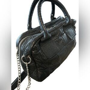 Badgley Mischka pebbled leather satchel